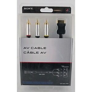 Sony OEM PS3 AV Cable For PlayStation 3 Black A/v Gold SCPH-10500 u / 98045 New!